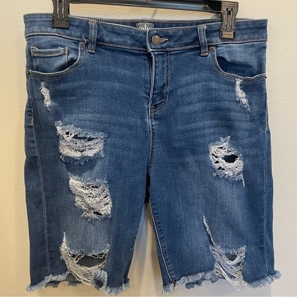 Soho Pants - Soho New York & Company Distressed Bermuda jeans shorts size 12